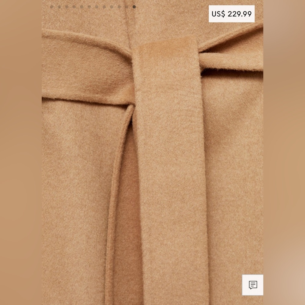 MANGO Classic Camel, Wool Belt Coat, Size Small 🧥 - Picture 4 of 13